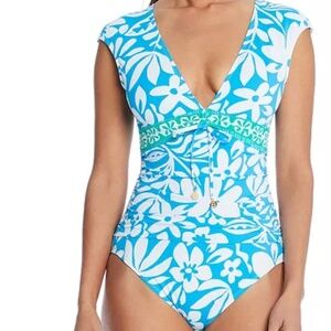 Bleu by Rod Beattie Women's Cap-Sleeve One-Piece Swimsuit Size 10